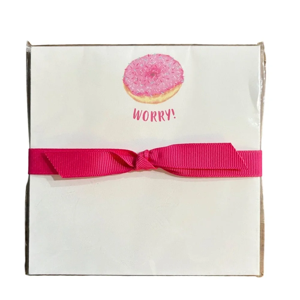Pun Fun Gift Donut Worry Pink‎ Notepad Desk Stationery Made in USA 50 Pages